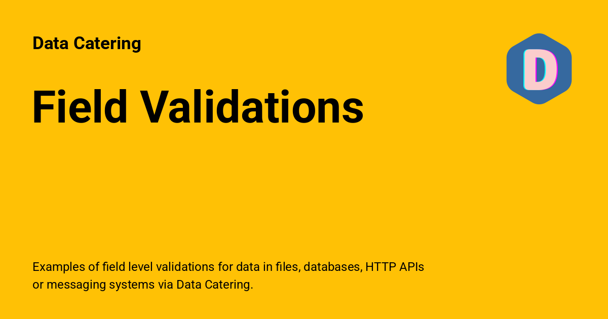 Field Validations - Data Catering