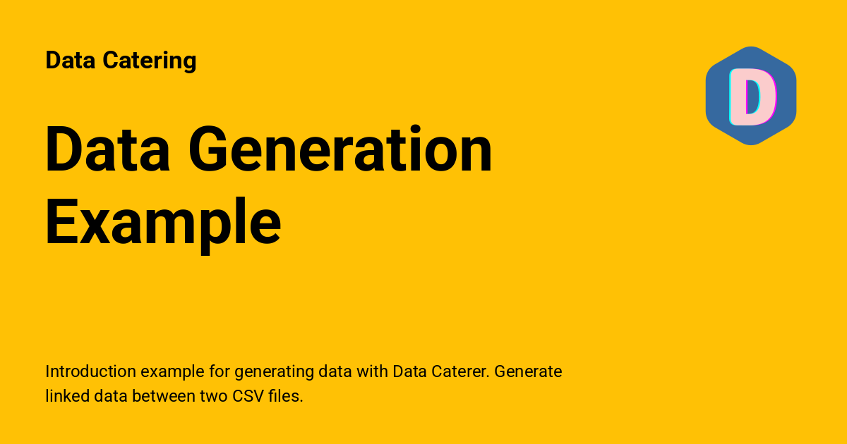 Data Generation Example - Data Catering